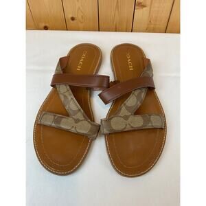Coach Harlan Sandal, Size 10- Brown